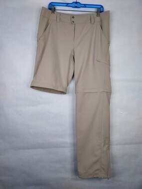 Columbia Titanium Pants Women 12 Converible Zip Off Leg Omni Shade Khaki Outdoor